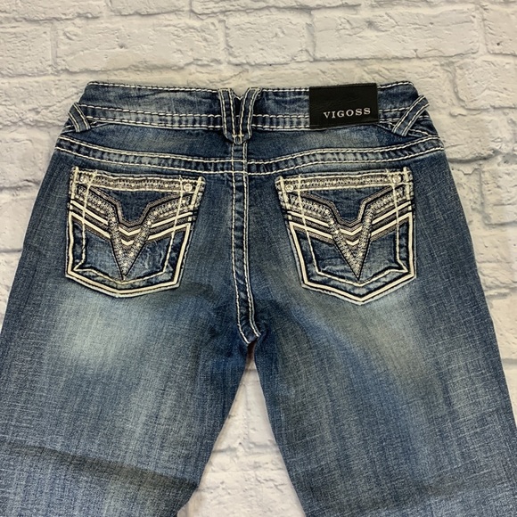 Vigoss The Chelsea Capri jeans. Size 5-6   Sequins & sparkle studs with stretch - Picture 3 of 12